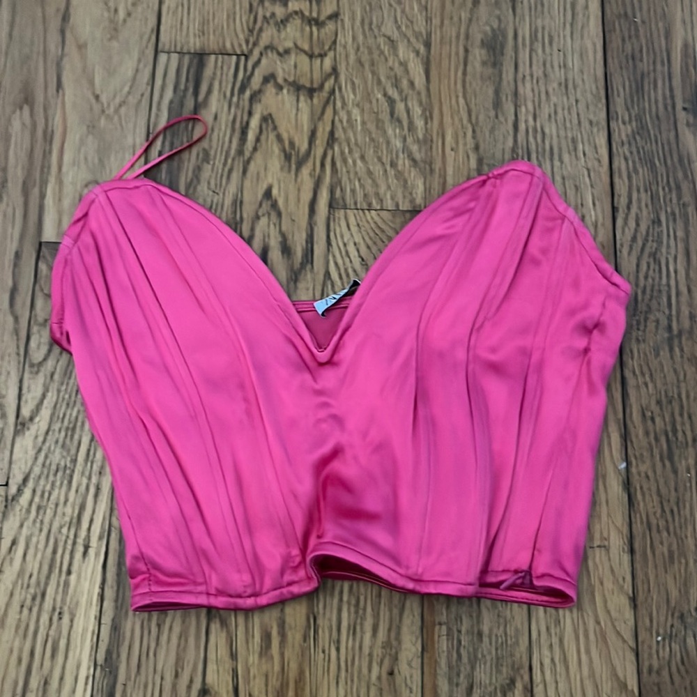 Zara hot pink corset top